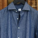 ALESSANDRO GHERARDI (アレッサンドロゲラルディ) Chambray Shirts カッタウェイ コットンリネン シャンブレーシャツ NAVY (ネイビー・690) made in italy(イタリア製) 2017春夏新作のイメージ