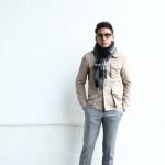 Johnstons(ジョンストンズ) 【WA56】 STOLE Cashmere 100% カシミア 大判 ストール GREY BORDER (グレーボーダー・AU1737) Made in Scotland (スコットランド製) 2017秋冬新作のイメージ