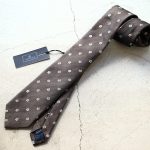 FRANCO BASSI (フランコバッシ) FLOWER TIE (フラワータイ) シルク ジャガード フラワー ネクタイ BROWN (ブラウン・2) Made in italy (イタリア製) 2018 春夏新作のイメージ