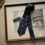 FRANCO BASSI (フランコバッシ) JACQUARD TIE (ジャガードタイ) シルク ジャガード 小紋柄 ネクタイ NAVY (ネイビー・2) Made in italy (イタリア製) 2018 秋冬新作のイメージ