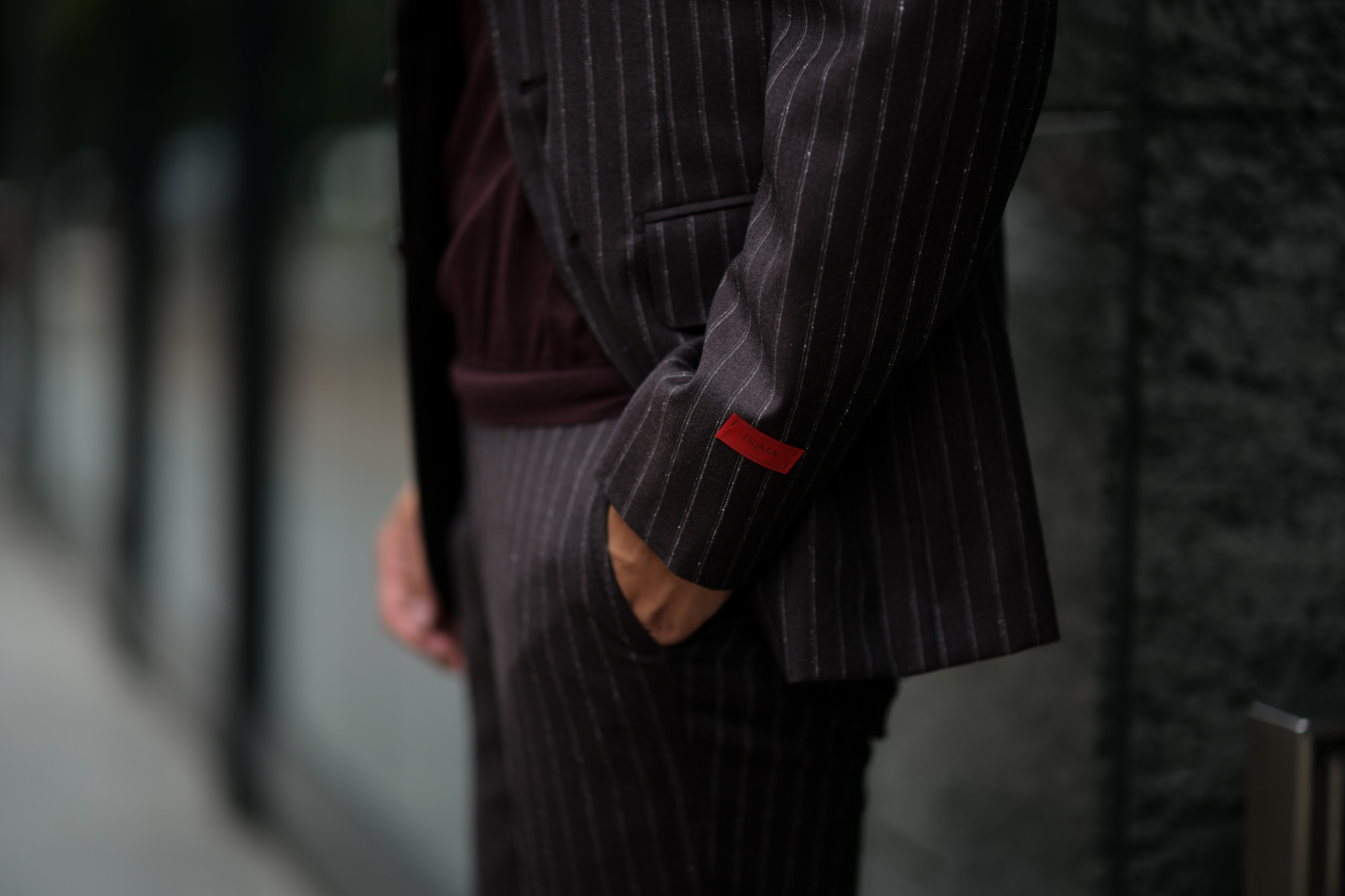 ISAIA (イザイア) GREGORY (グレゴリー) 130’S ARCHIVE 1957 Chalk stripe チョークストライプ 段返り3B スーツ DARK BROWN (ダークブラウン・460) Made in italy (イタリア製) 2018 秋冬新作 isaia 愛知 名古屋 altoediritto アルトエデリット