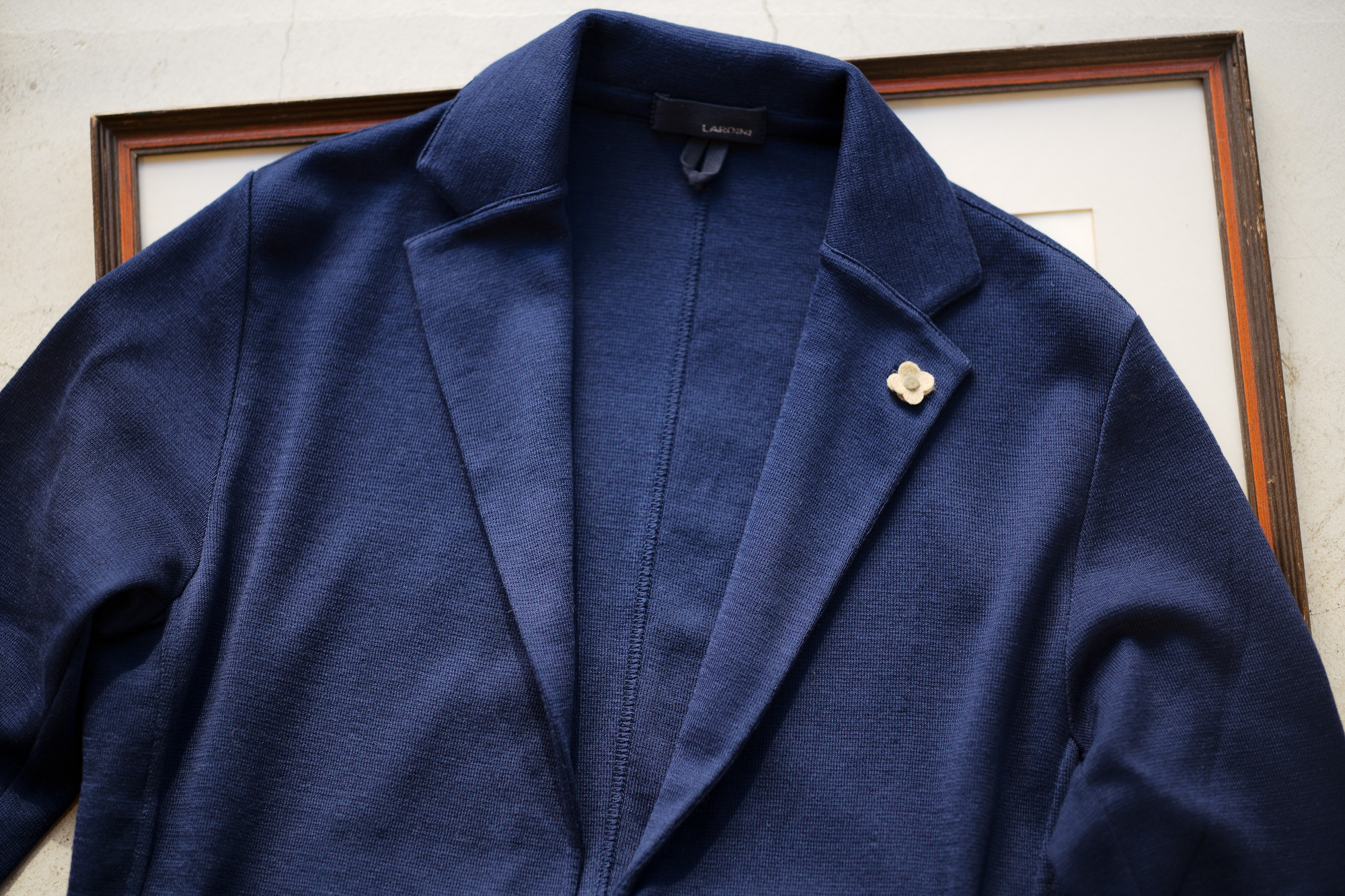 LARDINI ニットジャケット ブルー - テーラードジャケット