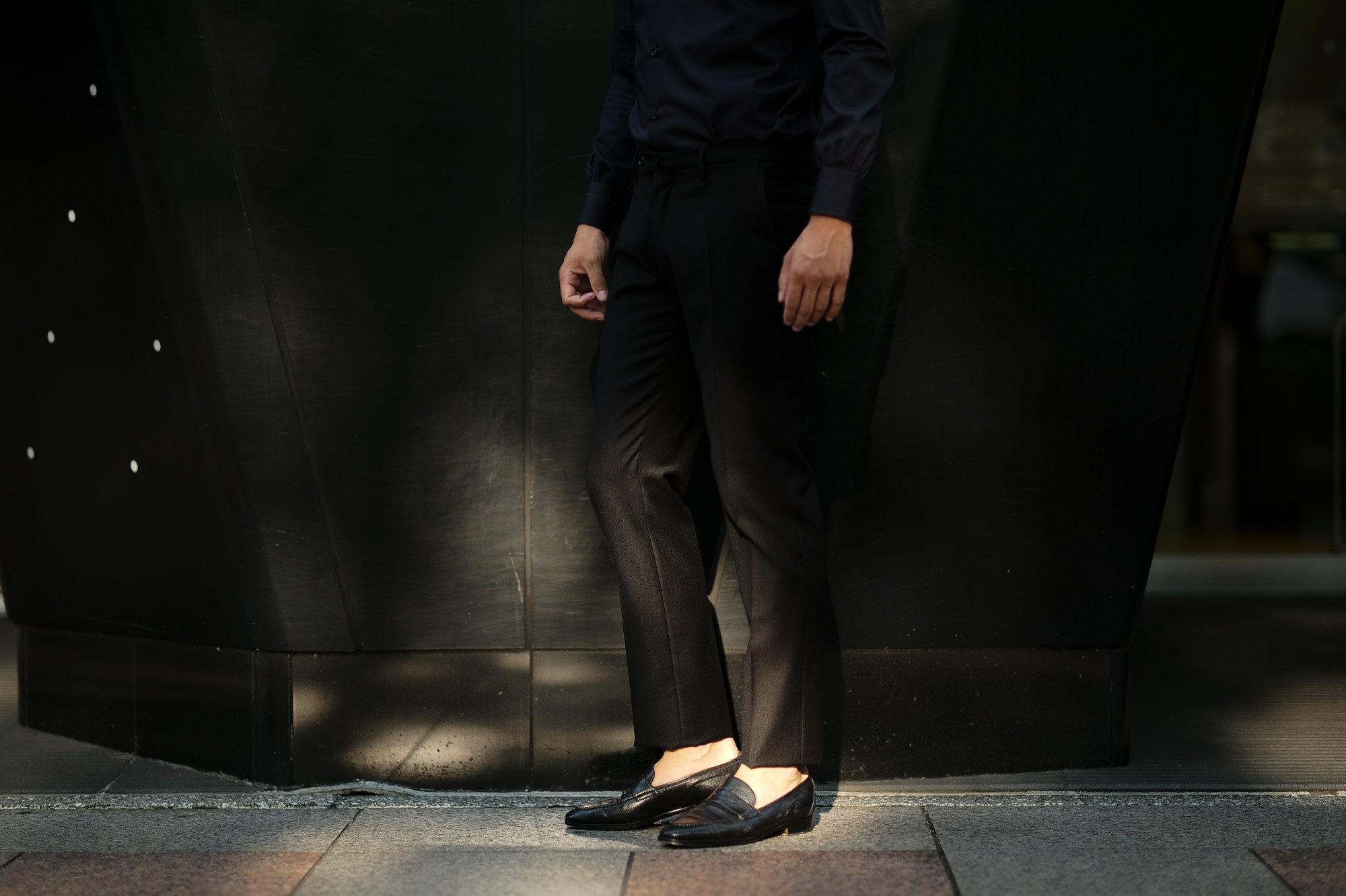 INCOTEX (インコテックス) N35 SLIM FIT (1NT035) SUPER 100'S WORSTED FLANNEL フランネル ウール スラックス BLACK (ブラック・990) 2019 秋冬新作 愛知 名古屋 altoediritto アルトエデリット