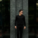 LAMBERTO LOSANI (ランベルト ロザーニ) Silk Cashmere Crew Neck Sweater(シルクカシミア クルーネック セーター) ハイゲージ シルクカシミヤニット セーター BLACK (ブラック・901) made in italy (イタリア製) 2019 秋冬新作のイメージ