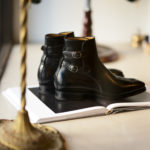 ENZO BONAFE(エンツォボナフェ) ART.3995 Double strap boot Du Puy Vitello デュプイ社ボックスカーフ ダブルストラップブーツ NERO (ブラック) made in italy (イタリア製) 2019 秋冬新作のイメージ