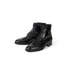 ENZO BONAFE(エンツォボナフェ) ART.4009 MOD Tanker Boots Du Puy Vitello デュプイ社ボックスカーフ タンカーブーツ  NERO(ブラック) 2021春夏新作 【Special Model】のイメージ