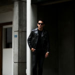 CELINE (セリーヌ) CLASSIC BIKER CALF SKIN (クラシックバイカー カーフスキン) カーフレザー ダブル ライダース ジャケット BLACK (ブラック) Made in italy (イタリア製)のイメージ