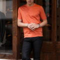 Gran Sasso (グランサッソ) Crew Neck T-shirt (クルーネック Tシャツ) Mercerised Cotton マーセライズドコットン Tシャツ ORANGE (オレンジ・376) made in italy (イタリア製) 2023春夏新作 【入荷しました】【フリー分発売開始】のイメージ