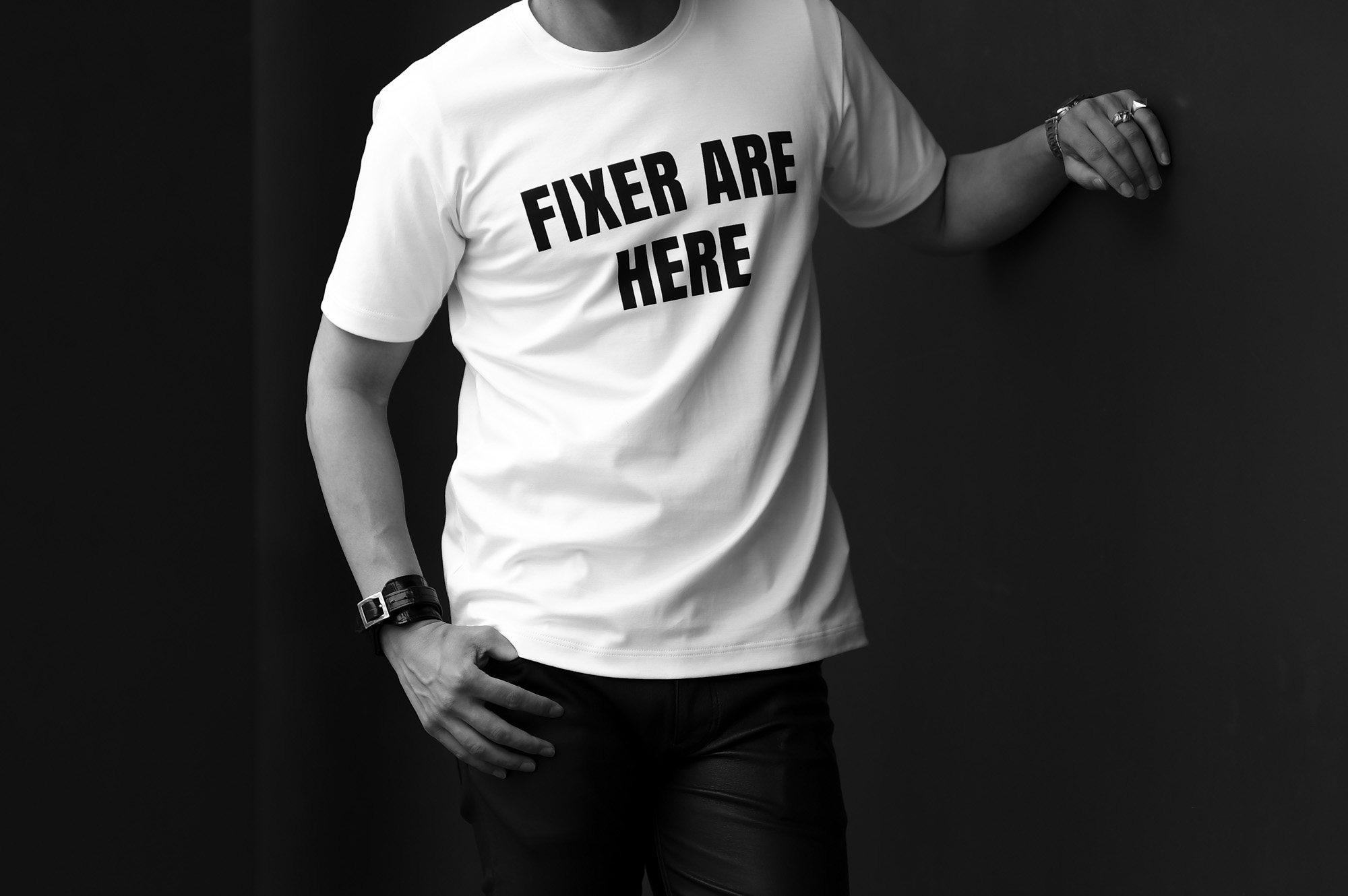 FIXER ARE HERE FIXER FTS-05 WHITE フィクサー Tシャツ フィクサーはココにいる 愛知 名古屋 Alto e Diritto altoediritto アルトエデリット