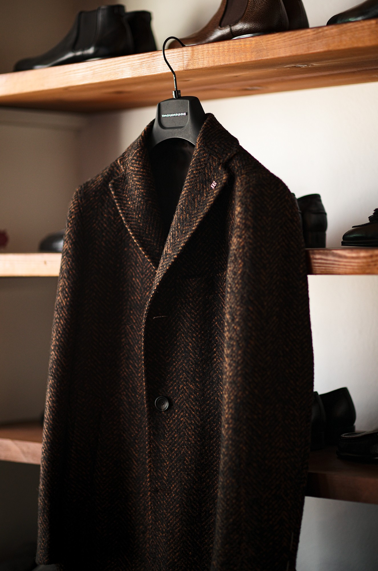 TAGLIATORE (タリアトーレ) CSBL13X Herringbone Chester coat ...