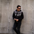 Neil Barrett (ニールバレット) FAIRISLE THUNDERBOLT SWEATSHIRT (フェアアイル サンダーボルト スエットシャツ) サンダーボルト ジップアップ パーカー BLACK (ブラック・051) 2023秋冬新作のイメージ