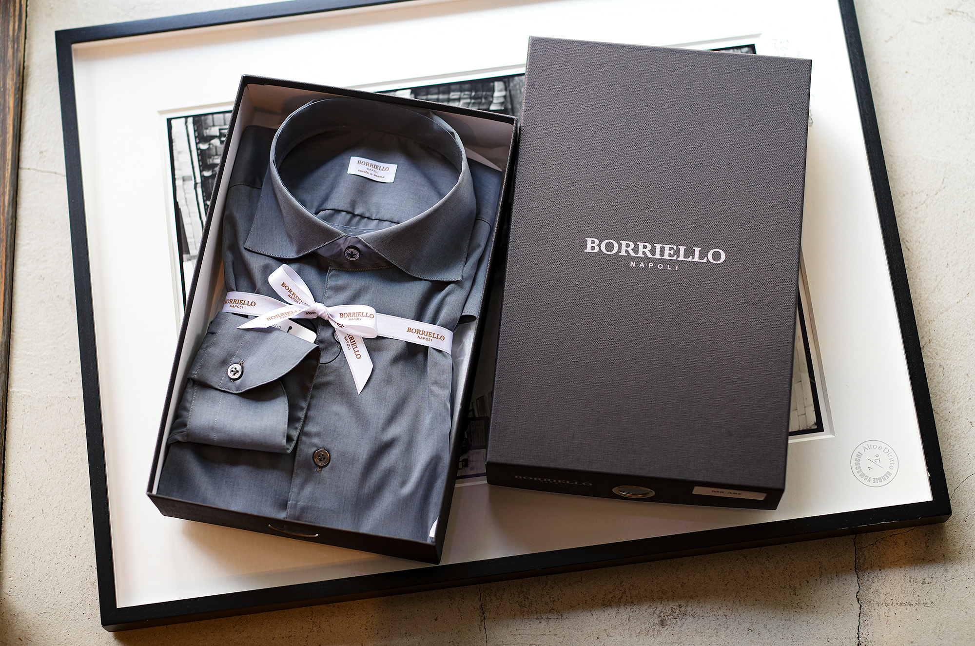 BORRIELLO "MADE TO MEASURE" NEW YORK Popeline Stretch GRAY 2024 ボリエッロ オーダー会 ビスポーク シャツ オーダーシャツ ポプリン ストレッチ グレー 2024年 Alto e Diritto altoediritto アルトエデリット