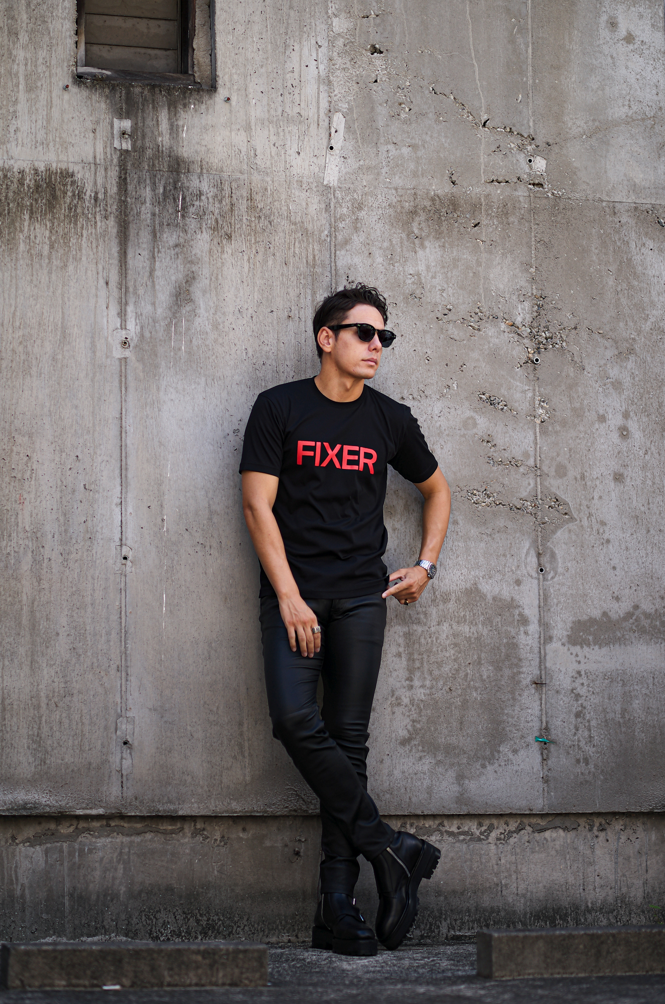 FIXER (フィクサー) FTS-02 FIXER Print Crew Neck T-shirt プリント Tシャツ BLACK × RED (ブラック×レッド)  【ご予約開始】【2024.6.03(Mon)～2024.6.16(Sun)】愛知 名古屋 Alto e Diritto altoediritto アルトエデリット