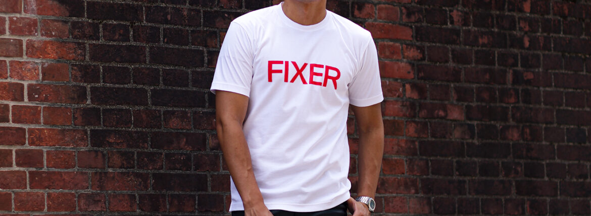 FIXER (フィクサー) FTS-02 FIXER Print Crew Neck T-shirt プリント Tシャツ WHITE × RED (ホワイト×レッド)  【ご予約受付中】【2024.6.03(Mon)～2024.6.16(Sun)】のイメージ