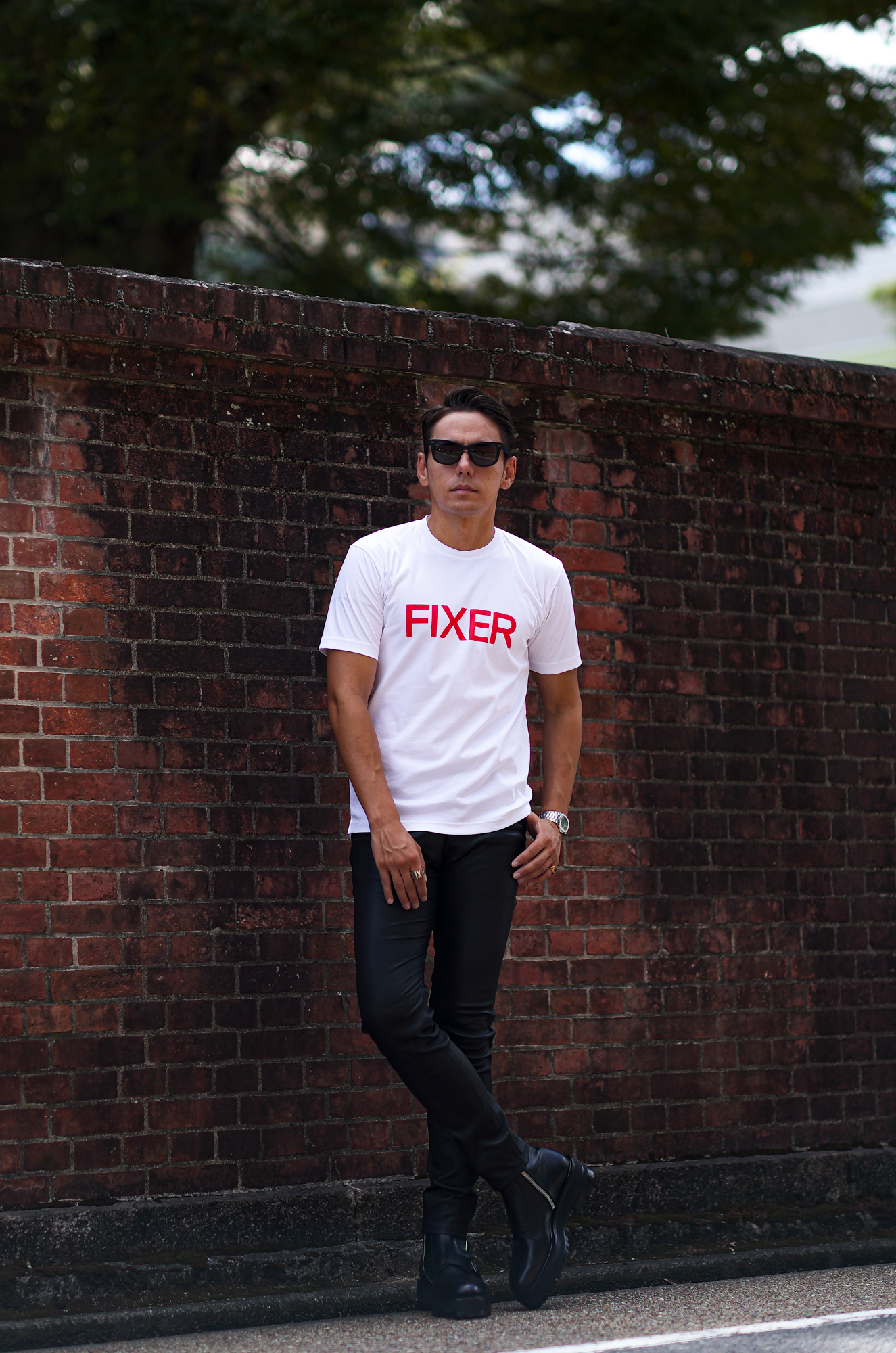 FIXER (フィクサー) FTS-02 FIXER Print Crew Neck T-shirt プリント Tシャツ WHITE × RED (ホワイト×レッド)  【ご予約開始】【2024.6.03(Mon)～2024.6.16(Sun)】愛知 名古屋 Alto e Diritto altoediritto アルトエデリット