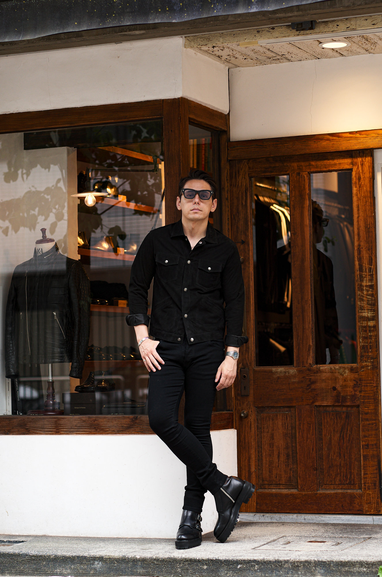 MANTO (マント) ARAGONA (アラゴーナ) Maverick Snap Button Jacket BLACK SUEDE マーベリック スナップボタン ジャケット ブラックスエード  BLACK (ブラック・99) Made in italy (イタリア製) 2024春夏新作 【入荷しました】【フリー分発売開始】愛知 名古屋 Alto e Diritto altoediritto アルトエデリット