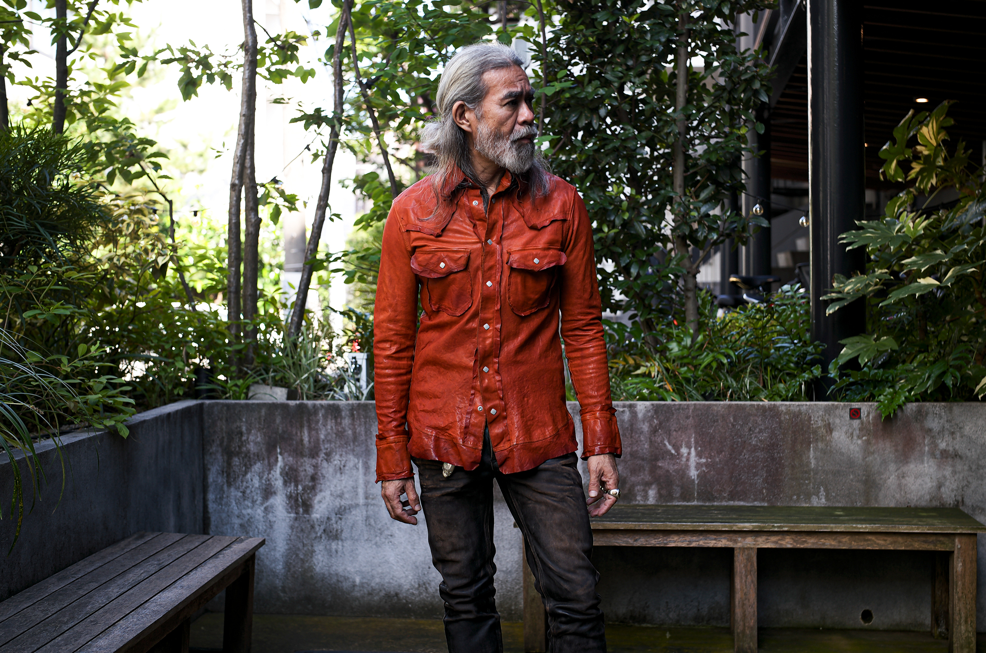 ISAMU KATAYAMA BACKLASH "2145-02" "EZO LEATHER WORKS" DEERSKIN GARMENT-DYED LEATHER SHIRTS BROWN 2025春夏 【ご予約開始】 イサムカタヤマバックラッシュ ディアスキン 鹿革 ガーメンダトダイ レザーシャツ ブラウン 愛知 名古屋 Alto e Diritto altoediritto アルトエデリット