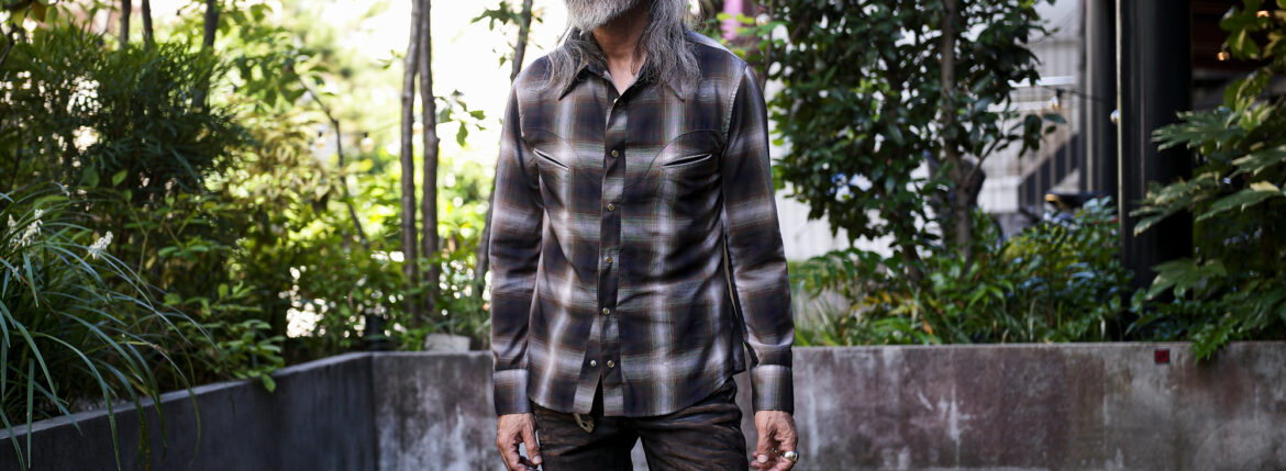 ISAMU KATAYAMA BACKLASH "2154-02" TRUE COLORS WESTERN CHECK SHIRTS DARK BROWN 2025春夏 【ご予約開始】 イサムカタヤマバックラッシュ ウエスタン チェックシャツ ブラック 愛知 名古屋 Alto e Diritto altoediritto アルトエデリット