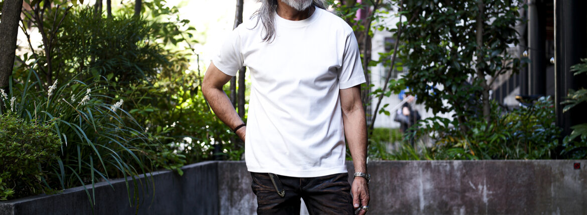 ISAMU KATAYAMA BACKLASH The Line "T-268" Crew Neck T-shirt WHITE 2025春夏 【ご予約開始】 イサムカタヤマバックラッシュ クルーネックTシャツ スーピマコットン 半袖Tシャツ ホワイト 愛知 名古屋 Alto e Diritto altoediritto アルトエデリット