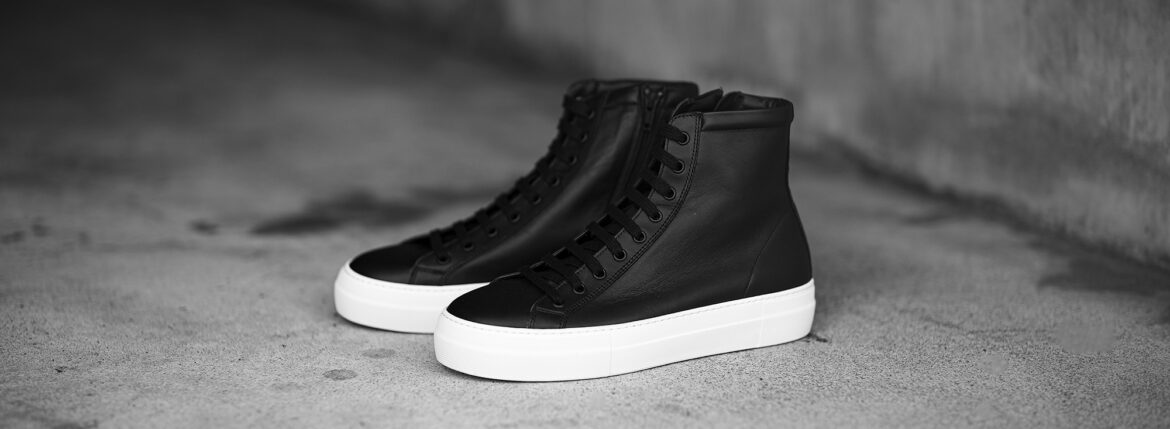 PELLICO SUNNY (ペリーコサニー) LOTUS HIGH CUT LEATHER SNEAKER ハイカット ジップアップ レザー スニーカー NERO (ブラックカーフ×ホワイト) ブラックカーフ×ブラック ハイカット ジップアップ レザー スニーカー ペリーコサニー 愛知 名古屋 Alto e Diritto altoediritto アルトエデリット