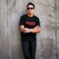 FIXER (フィクサー) FTS-02 FIXER Print Crew Neck T-shirt プリント Tシャツ BLACK × RED (ブラック×レッド)  【ご予約開始】【2024.8.25(Sun)～2023.9.08(Sun)】のイメージ