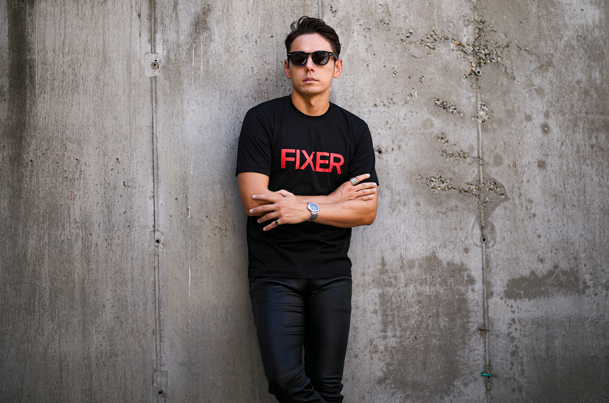 FIXER (フィクサー) FTS-02 FIXER Print Crew Neck T-shirt プリント Tシャツ BLACK × RED (ブラック×レッド)  【ご予約開始】【2024.8.25(Sun)～2023.9.08(Sun)】 愛知 名古屋 Alto e Diritto altoediritto アルトエデリット