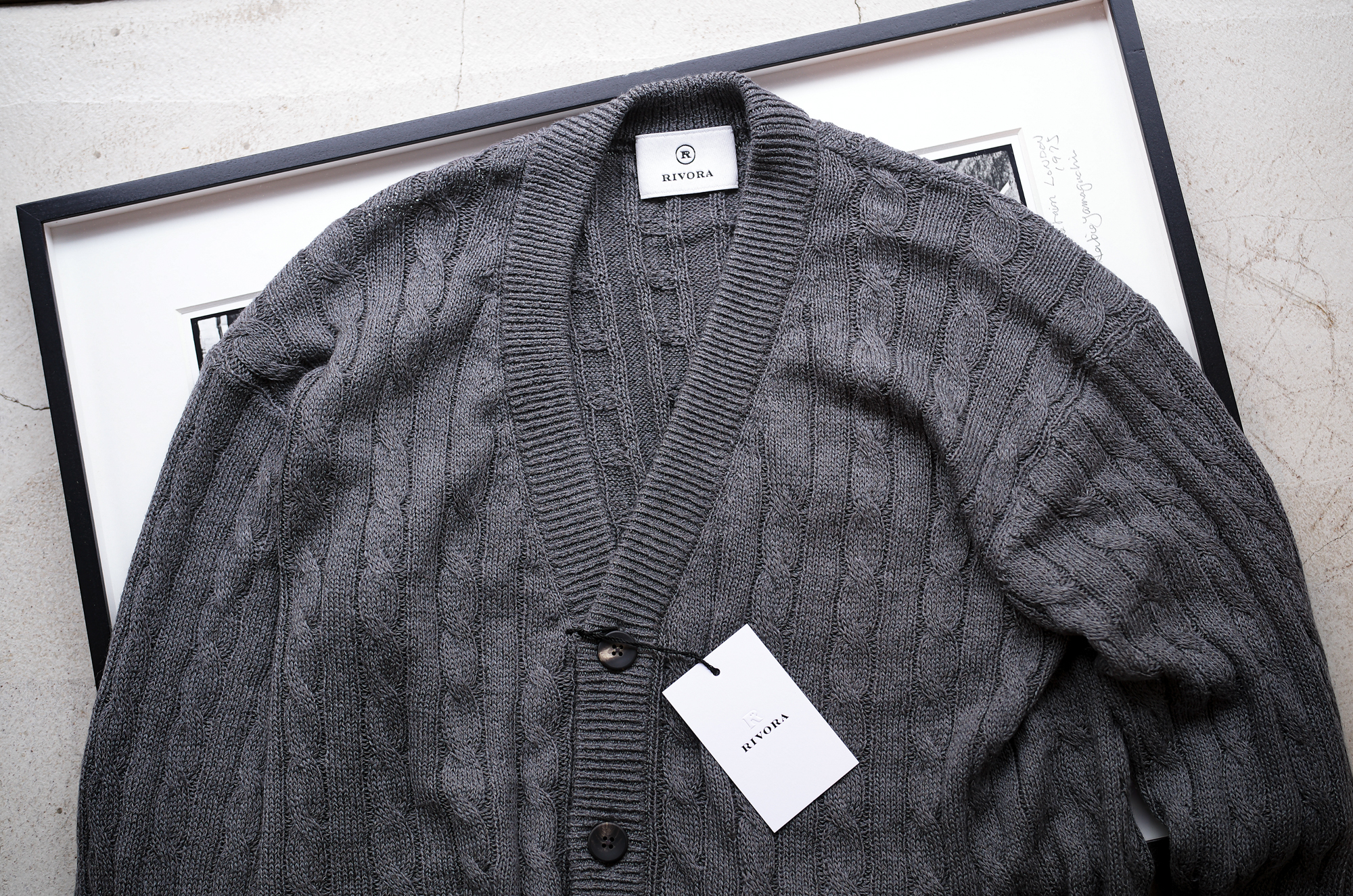 RIVORA (リヴォラ) Linen Silk Wool Cable Cardigan (リネン シルク ウール ケーブル カーディガン) リネンシルクウール ケーブル ニット カーディガン GRAY (グレー・020) MADE IN JAPAN (日本製) 2024秋冬新作 【入荷しました】【フリー分発売開始】 愛知 名古屋 Alto e Diritto altoediritto アルトエデリット