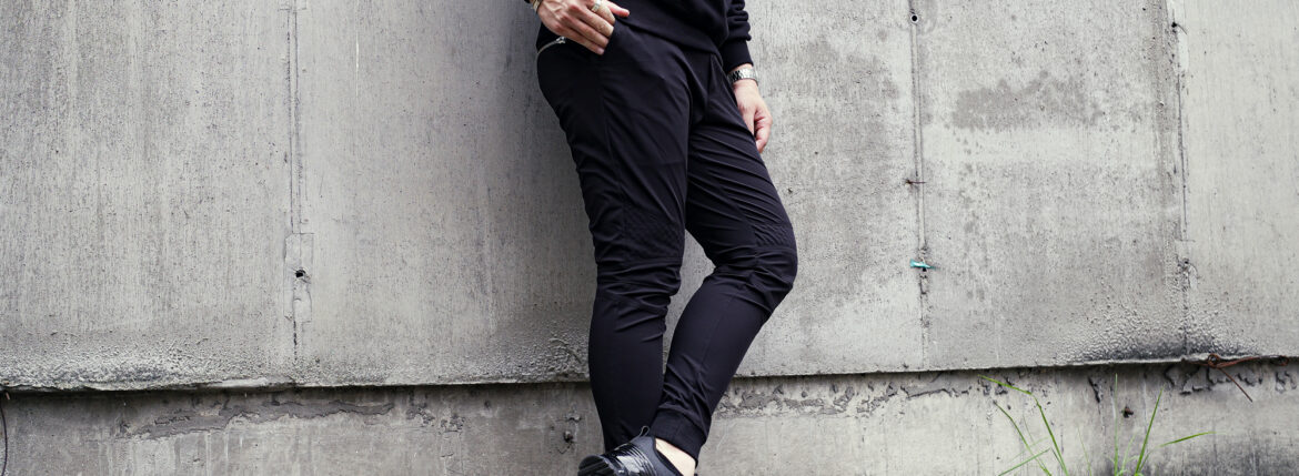 Volturno (ヴォルトゥルノ) Stretch Nylon Back Slim Biker Rib Pants ストレッチ ナイロン バイカー リブパンツ BLACK (ブラック) 2024春夏新作 【発売開始】愛知 名古屋 Alto e Diritto altoediritto アルトエデリット