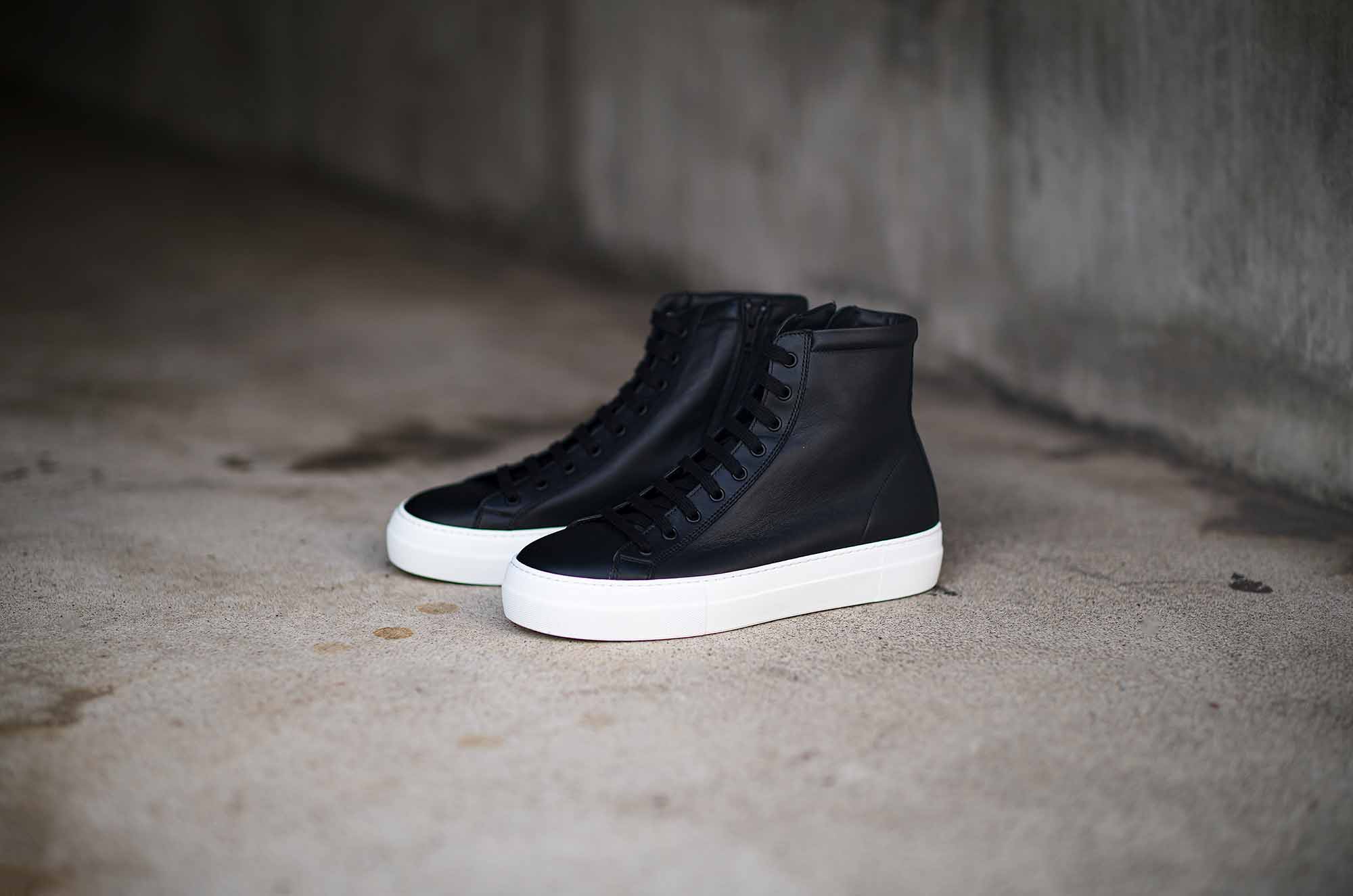 PELLICO SUNNY (ペリーコサニー) LOTUS HIGH CUT LEATHER SNEAKER ハイカット ジップアップ レザー スニーカー NERO (ブラックカーフ×ホワイト) ブラックカーフ×ブラック ハイカット ジップアップ レザー スニーカー  ペリーコサニー 愛知 名古屋 Alto e Diritto altoediritto アルトエデリット