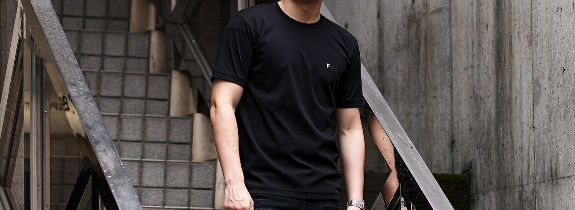 FIXER (フィクサー) FTS-08 Print Crew Neck T-shirt プリント Tシャツ BLACK (ブラック) 【ご予約受付中】【2024.9.20(Fri)～2024.10.06(Sun)】 フィクサー 愛知 名古屋 Alto e Diritto altoediritto アルトエデリット Tシャツ プリント ブラック