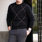 Gran Sasso (グランサッソ) Argylle Cashmere Wool Sweater (アーガイル カシミア ウール セーター) 8ゲージ アーガイル カシミアウールニット セーター BLACK (ブラック・099) made in italy (イタリア製) 2024秋冬新作 【入荷しました】【フリー分発売開始】愛知 名古屋 Alto e Diritto altoediritto アルトエデリット