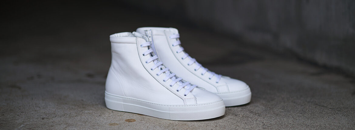 PELLICO SUNNY (ペリーコサニー) LOTUS HIGH CUT LEATHER SNEAKER ハイカット ジップアップ レザー スニーカー BIANCO (ホワイトカーフ×ホワイト) ハイカット ジップアップ レザー スニーカー ペリーコサニー 愛知 名古屋 Alto e Diritto altoediritto アルトエデリット