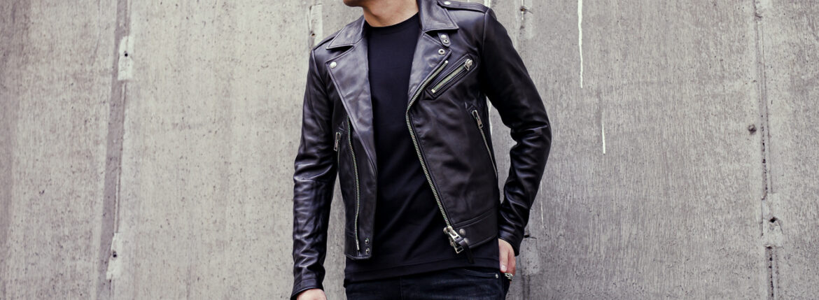 TOM FORD (トムフォード) NAPPA GRAIN LEATHER ASYMMETRIC BIKER (ナッパ グレイン レザー アシンメトリック バイカー) ラムレザー ダブル ライダース ジャケット BLACK (ブラック) Made in italy (イタリア製) 2024秋冬新作 愛知 名古屋 Alto e Diritto altoediritto アルトエデリット