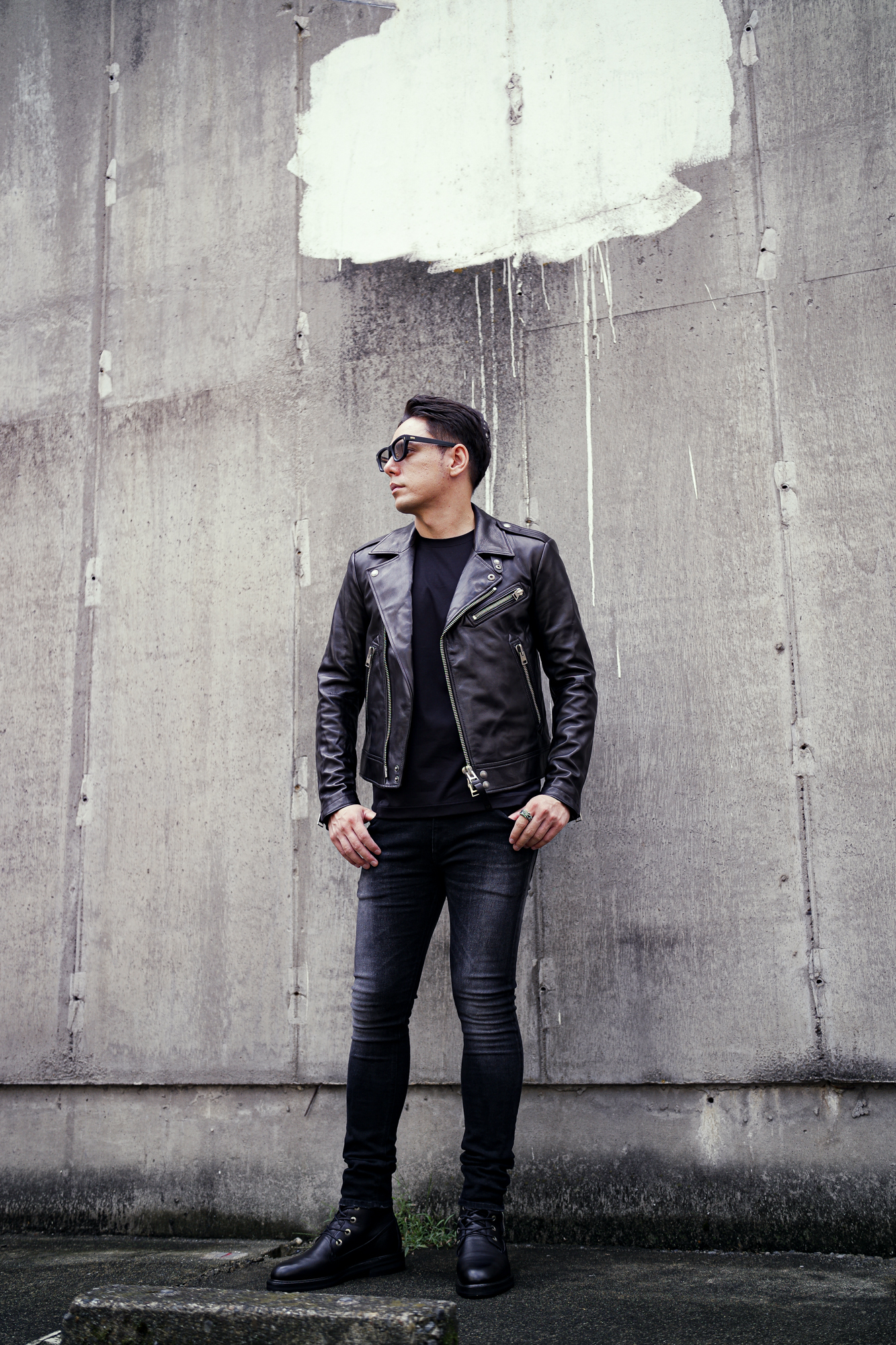 TOM FORD (トムフォード) NAPPA GRAIN LEATHER ASYMMETRIC BIKER (ナッパ グレイン レザー アシンメトリック バイカー) ラムレザー ダブル ライダース ジャケット BLACK (ブラック) Made in italy (イタリア製) 2024秋冬新作 愛知 名古屋 Alto e Diritto altoediritto アルトエデリット