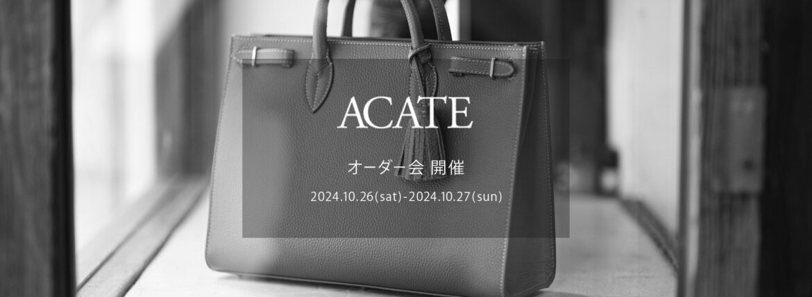 【ACATE / アカーテ・オーダー会開催 / 2024.10.26(sat)-2024.10.27(sun)】 ACATE × cuervo bopoha (アカーテ × クエルボ ヴァローナ) バック BAG KARIF (カリフ) Montblanc leather (モンブランレザー) トートバッグ レザーバッグ GHIBLI (ギブリ) Shrink leather (シュリンクレザー) シュリンクカーフ トートバッグ レザーバッグ 愛知 名古屋 Alto e Diritto altoediritto アルトエデリット