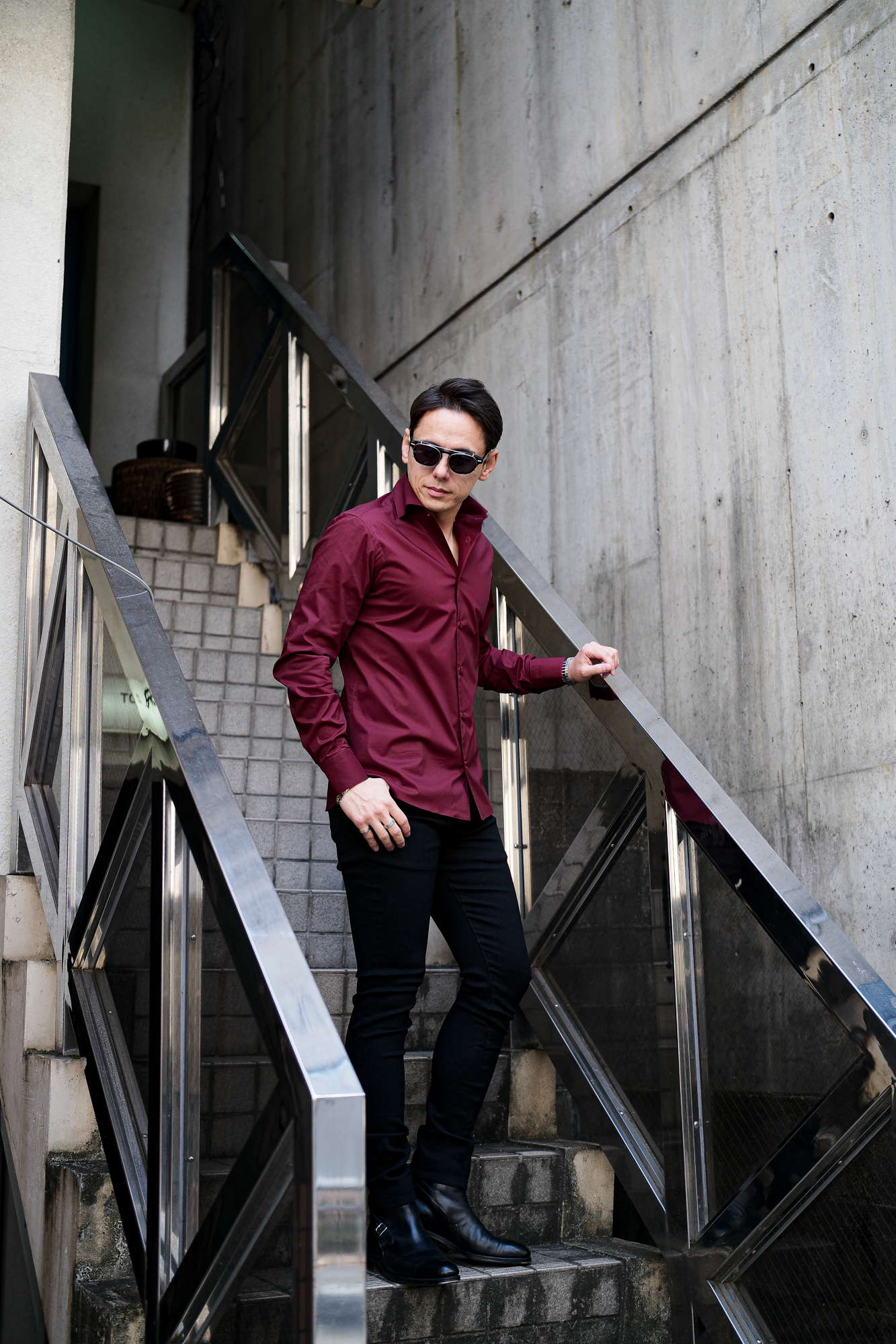 BORRIELLO (ボリエッロ) NEW YORK Popeline Stretch Shirts ストレッチコットン ブロード ワンピースカラー シャツ BURGUNDY (バーガンディー・13) made in italy (イタリア製)  2024 【ご予約受付中】 ボリエッロ ニューヨーク ポプリン ストレッチシャツ バーガンディー 2024年 愛知 名古屋 Alto e Diritto altoediritto アルトエデリット