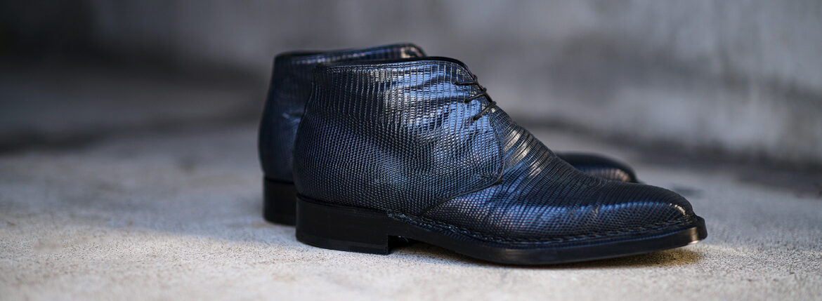 ENZO BONAFE ART.3722 Chukka boots Lizard Leather "BLUE" エンツォボナフェ リザード エキゾチックレザー チャッカブーツ 愛知 名古屋 Alto e Diritto altoediritto アルトエデリット