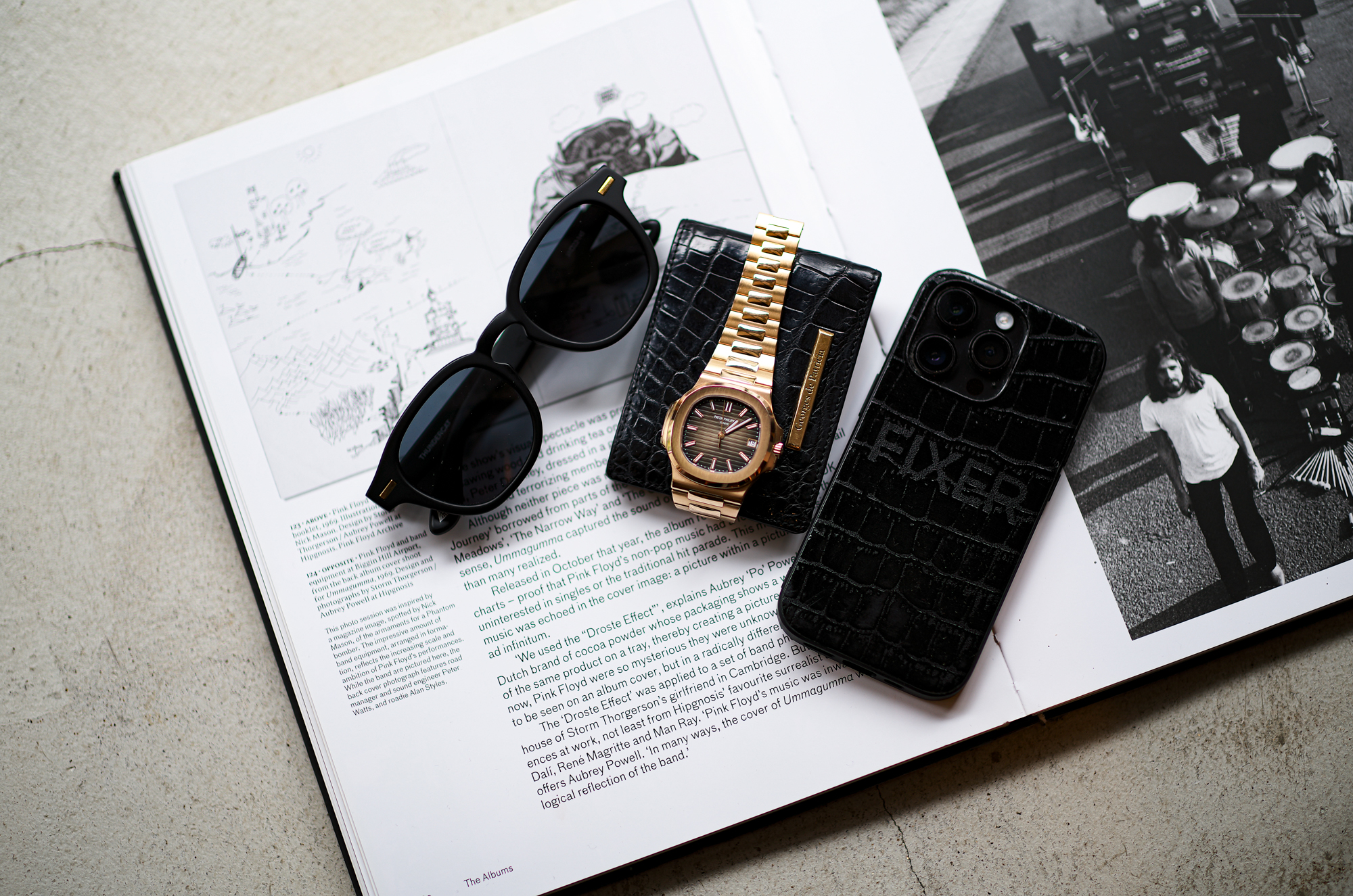 FIXER "THUNDERCAT" 18K GOLD MATTE BLACK /// Georges de Patricia "Cloud Crocodile" 18K GOLD /// PATEK PHILIPPE Nautilus "5711/1R" /// FIXER iPhone 14Pro "Crocodile Case" フィクサー サンダーキャット 18Kゴールド ジョルジュドパトリシア クラウドクロコダイル パテックフィリップ ノーチラス アイフォンケース クロコダイル 愛知 名古屋 Alto e Diritto altoediritto アルトエデリット