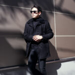 ISAIA (イザイア) PORTOFINO Mouton Coat (ポルトフィーノ ムートン コート) EXTERNAL CURLY SHEARLING ムートン チェスターコート BLACK (ブラック・990) 愛知 名古屋 Alto e Diritto altoediritto アルトエデリット コート 黒ムートン