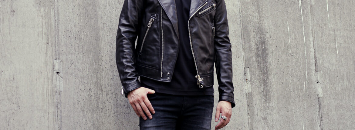 TOM FORD (トムフォード) NAPPA GRAIN LEATHER ASYMMETRIC BIKER (ナッパ グレイン レザー アシンメトリック バイカー) ラムレザー ダブル ライダース ジャケット BLACK (ブラック) Made in italy (イタリア製) 2024秋冬新作 愛知 名古屋 Alto e Diritto altoediritto アルトエデリット