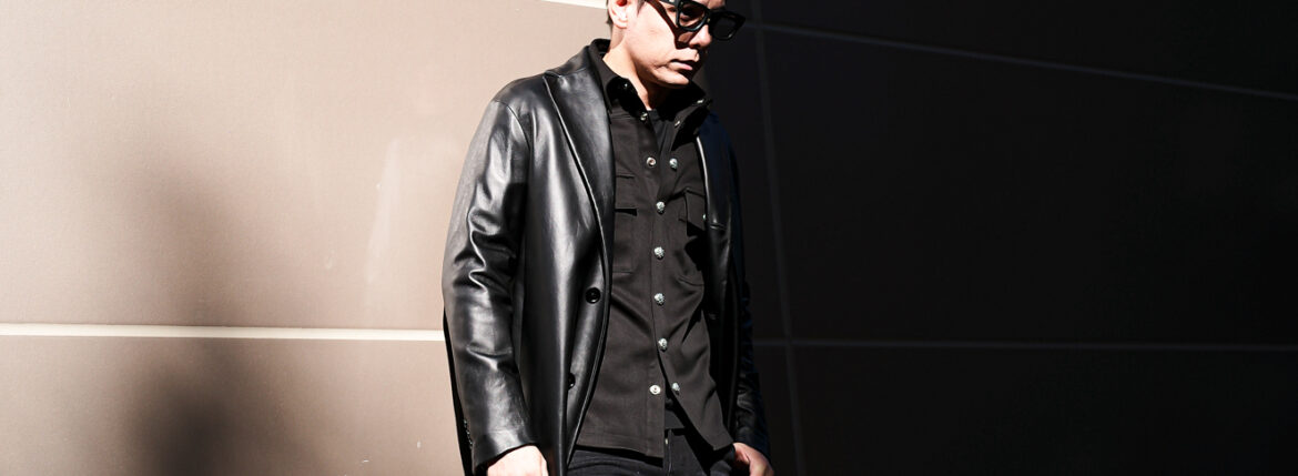 BELVEST (ベルベスト) LAMB NAPPA LEATHER SINGLE CHESTER COAT ラムナッパレザー シングル チェスター コート BLACK (ブラック) Made in italy (イタリア製) 愛知 名古屋 Alto e Diritto altoediritto アルトエデリット レザーコート