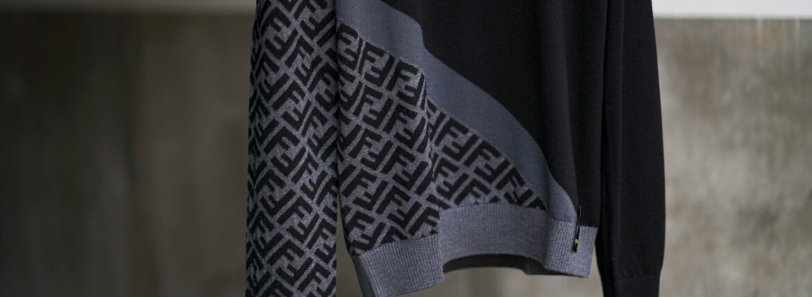 FENDI (フェンディ) DIAGONAL WOOL SWEATER ダイアゴナル ウール セーター NERO (ブラック) made in italy (イタリア製) 【入荷しました】【フリー分発売開始】のイメージ