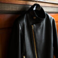 Four Hydrangea “Track.1” Luxury soft vegetable tanned leather Semi double riders Blackのイメージ