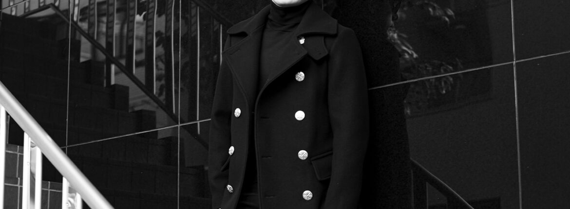 PRISONER (プリズナー) ID2020 WOOL PEA COAT 925 SILVER (ID2020 ウール ピーコート 925シルバー) ウール ピー コート BLACK (ブラック) 【ご予約開始】【2024.12.05(thu)～2024.12.15(Sun)】のイメージ