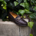 ENZO BONAFE “ART.2695V/C” Horse Bit Loafer PECCARY DARK BROWNのイメージ