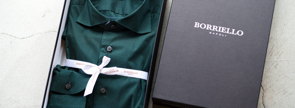 BORRIELLO “MADE TO MEASURE” NEW YORK Popeline Stretch GREEN 2025のイメージ