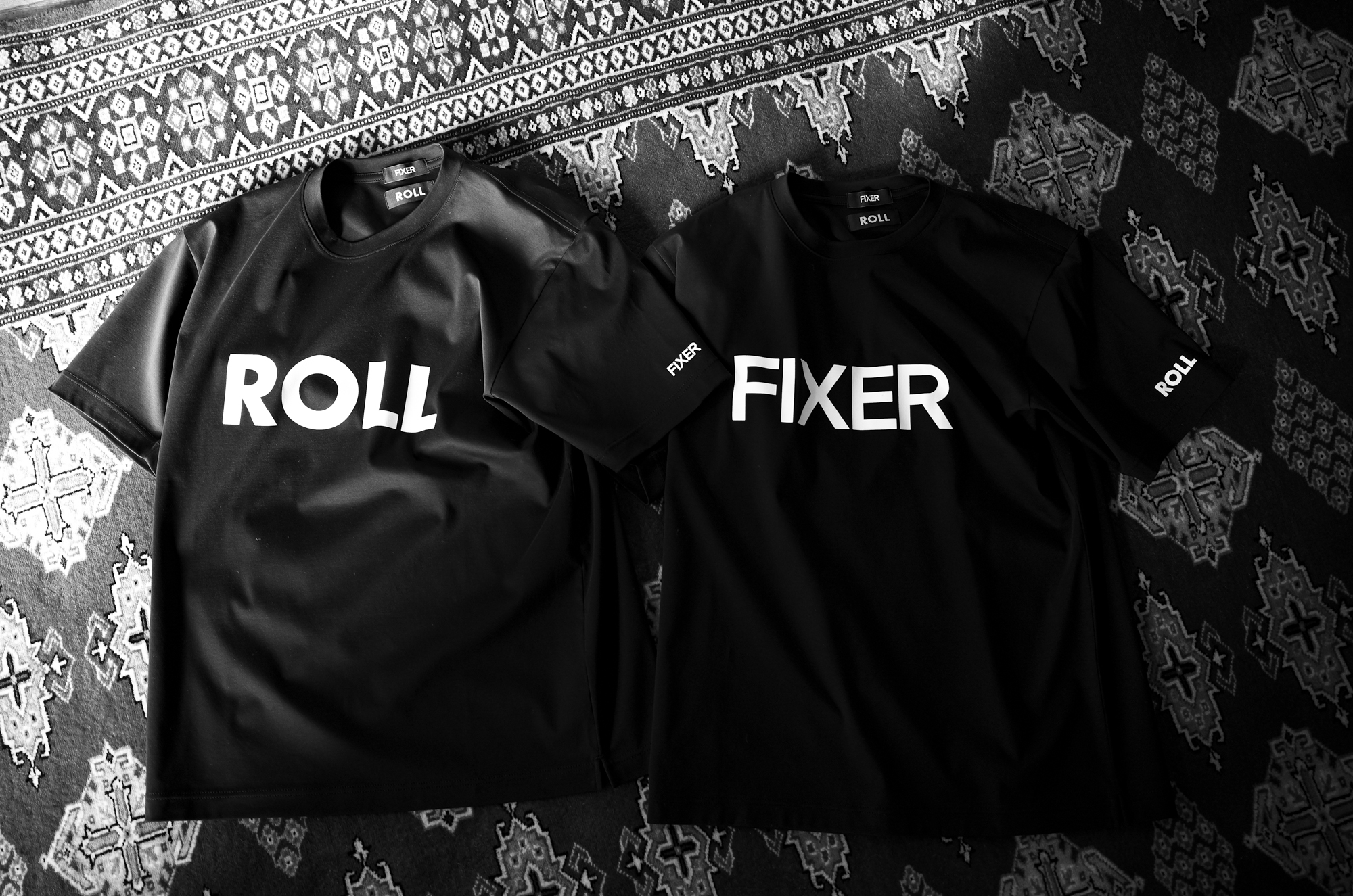 ROLL × FIXER FTS-12 "ROLL" Logo Print T-shirt BLACK /// ROLL × FIXER FTS-12 "FIXER" Logo Print T-shirt BLACK ロウル ロール フィクサー ロゴプリント ブラック Tシャツ エフティーエス12 愛知 名古屋 Alto e Diritto altoediritto アルトエデリット