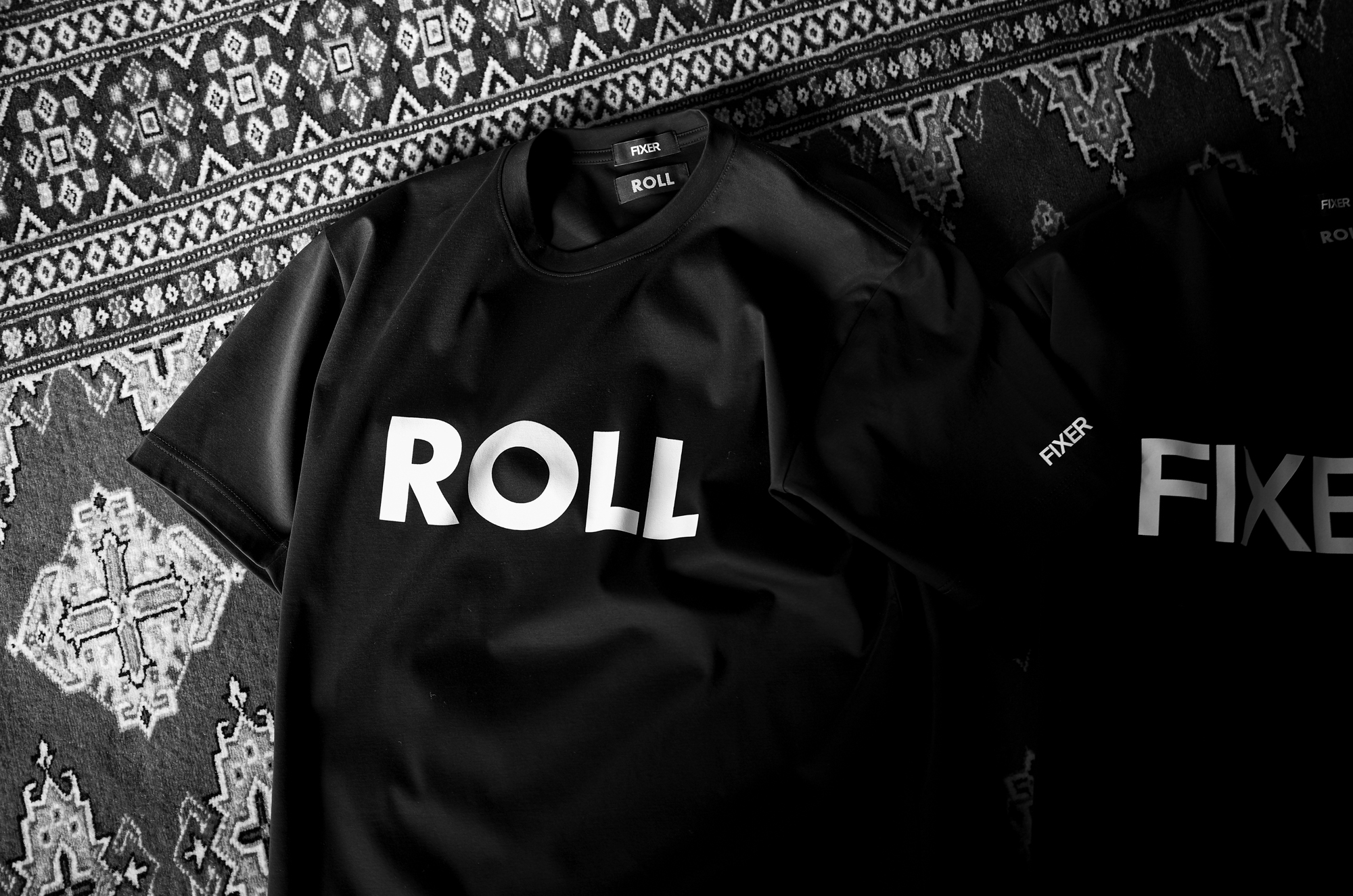 ROLL × FIXER FTS-12 "ROLL" Logo Print T-shirt BLACK /// ROLL × FIXER FTS-12 "FIXER" Logo Print T-shirt BLACK ロウル ロール フィクサー ロゴプリント ブラック Tシャツ エフティーエス12 愛知 名古屋 Alto e Diritto altoediritto アルトエデリット