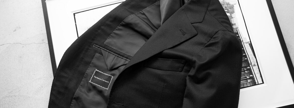 “Sartoria Curvarti” DRAPERS FEATHERWEIGHT FLANNEL WOOL 100 BLACK 2025のイメージ