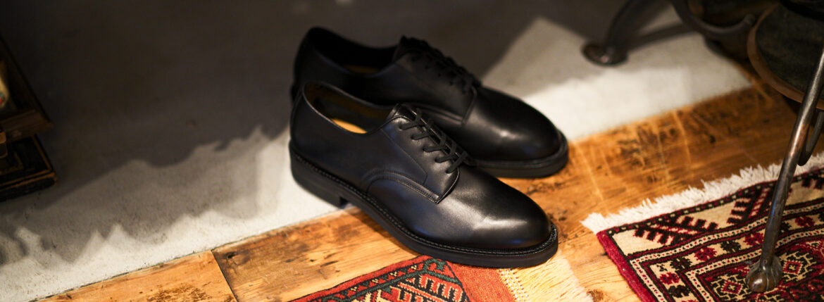 WH "WHSCT-0001" FUNCHAL Plane Toe Shoes NERO 2025 【Size 7】ダブルエイチ プレーントゥシューズ ブラック 愛知　名古屋 Alto e Diritto altoediritto アルトエデリット